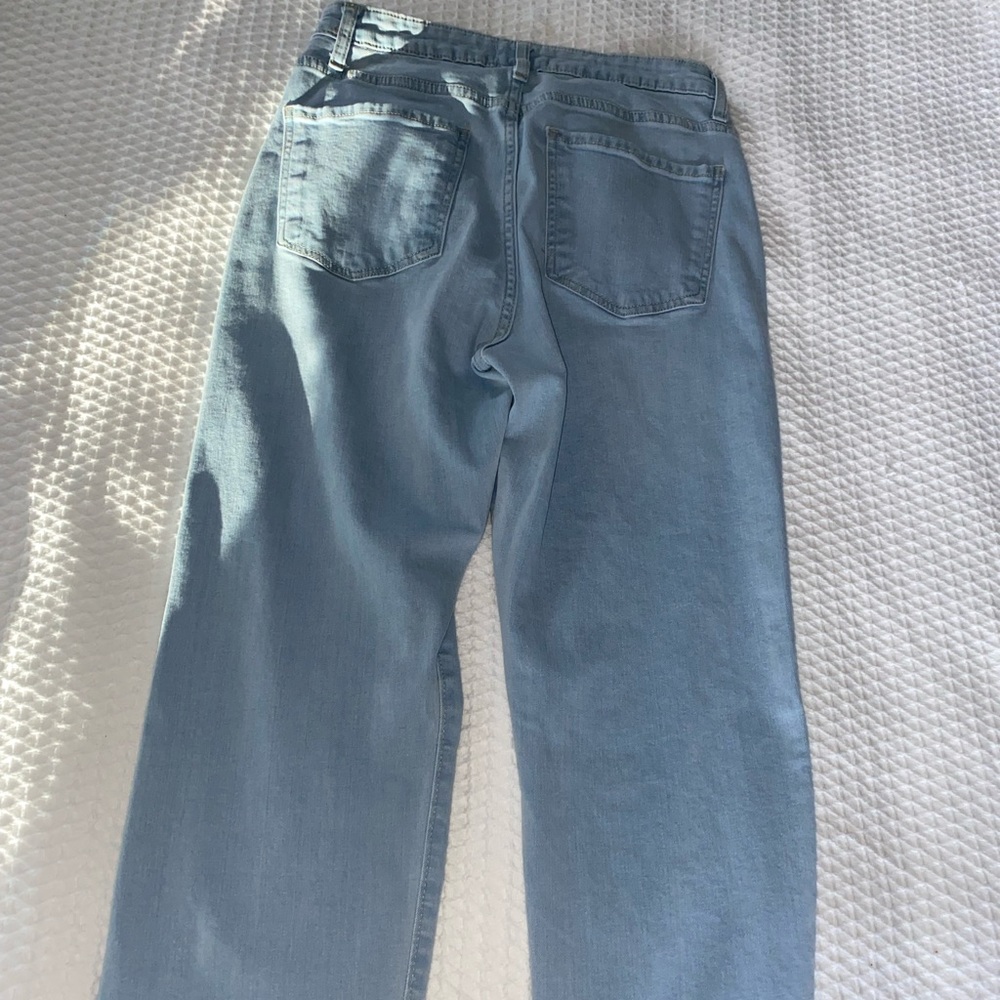 Light wash wide straight leg jeans